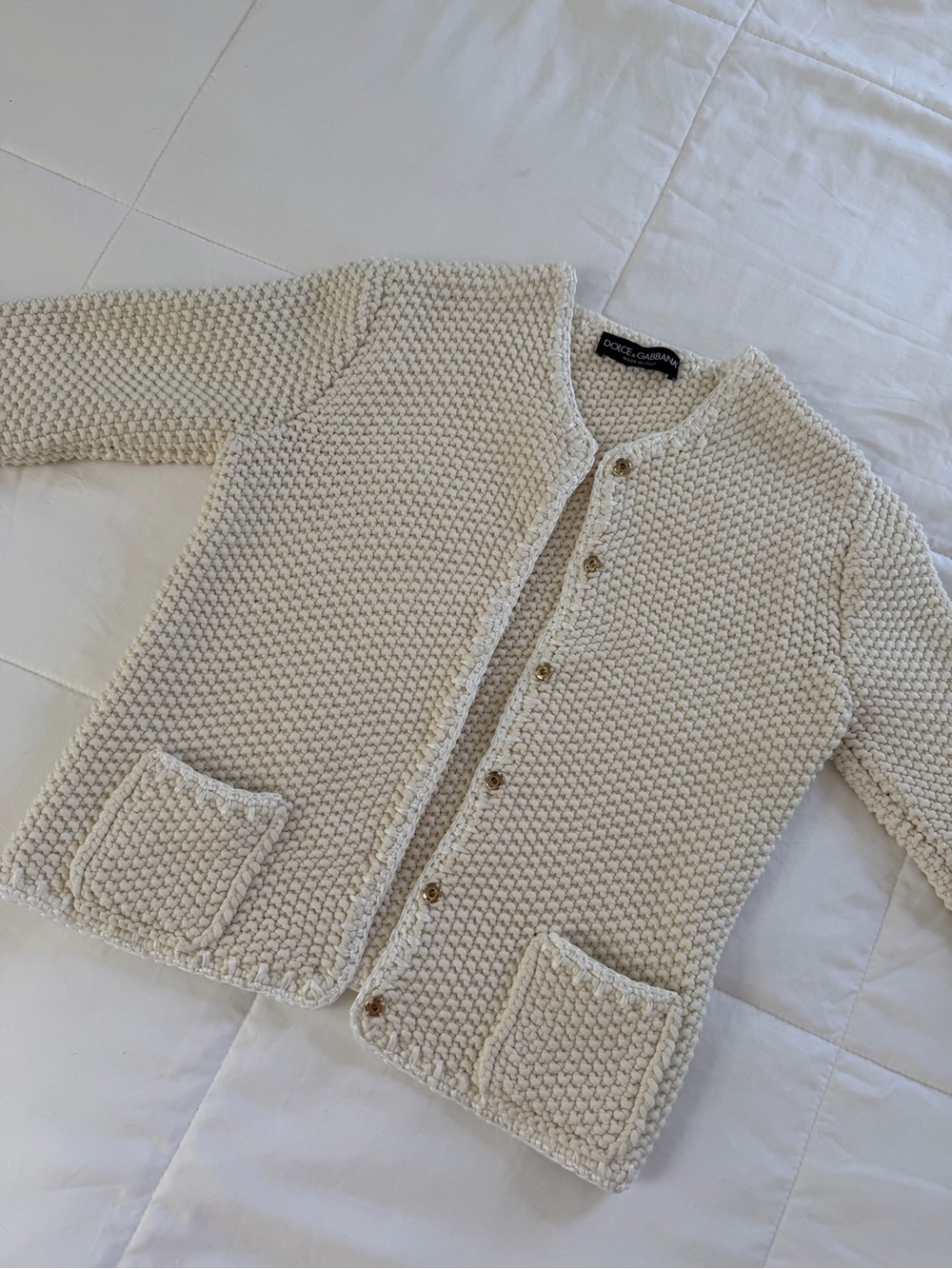New- Dolce and Gabbana Crochet Knit Cardigan 🤍✨ - Picture 7 of 14